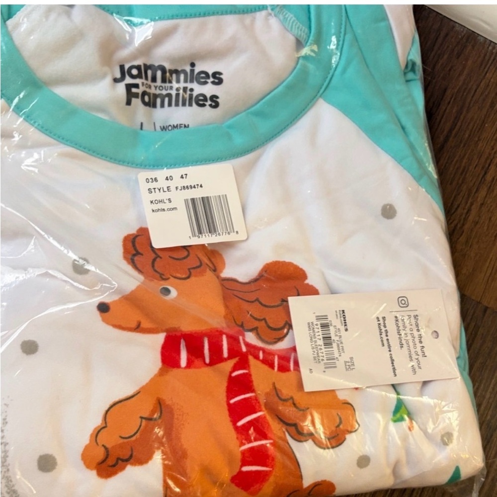 Jammies For Your Families Women's Poodle Pajama Set - White and Orange